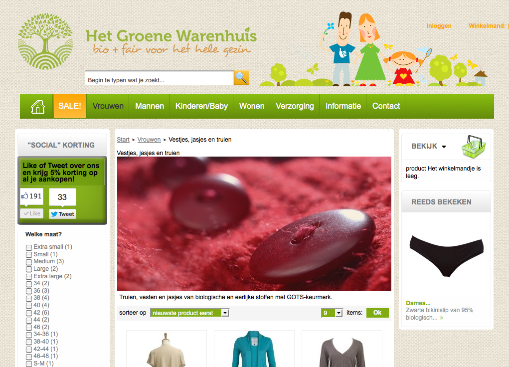 het groene warenhuis website